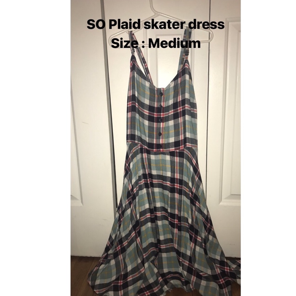 SO Plaid Cross Back Dress